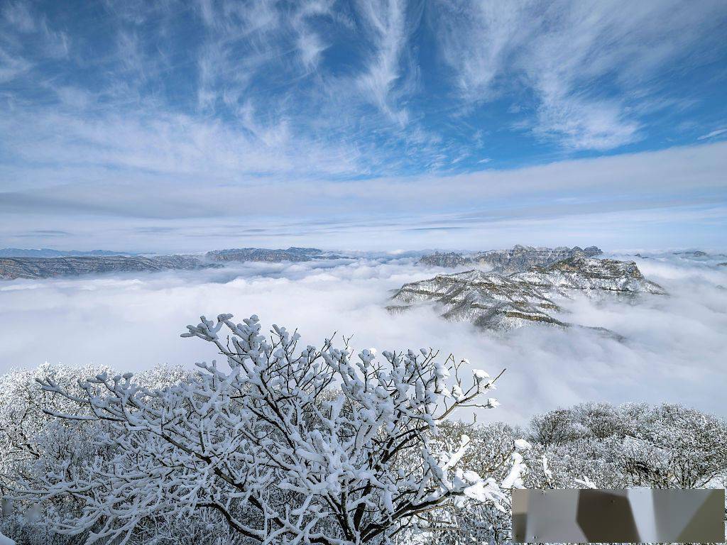 2020年11月24日,河南省济源市,雪后的王屋山处处白雪皑皑,银装素裹.