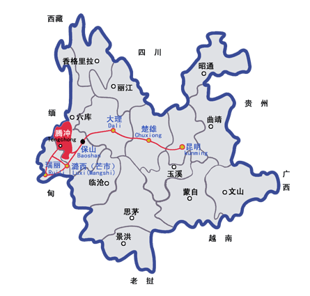 轻奢腾冲-昆明腾冲瑞丽芒市双飞双动6日纯玩游