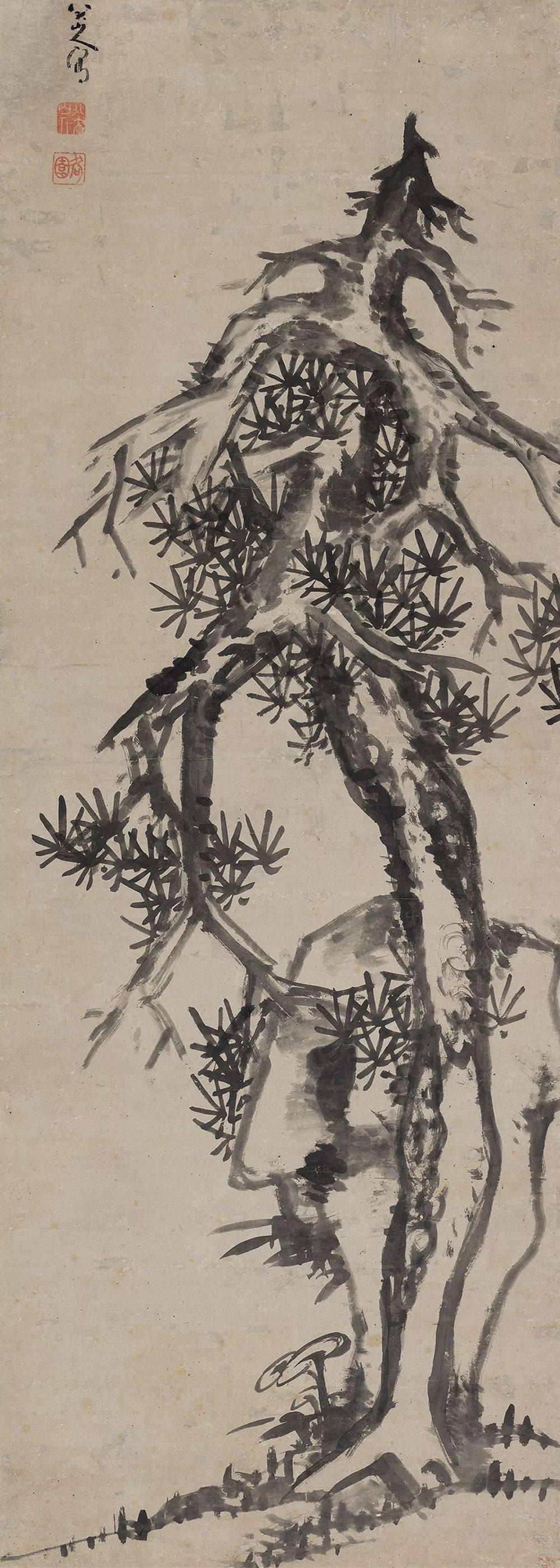 八大山人醉酒画松,你见过吗?