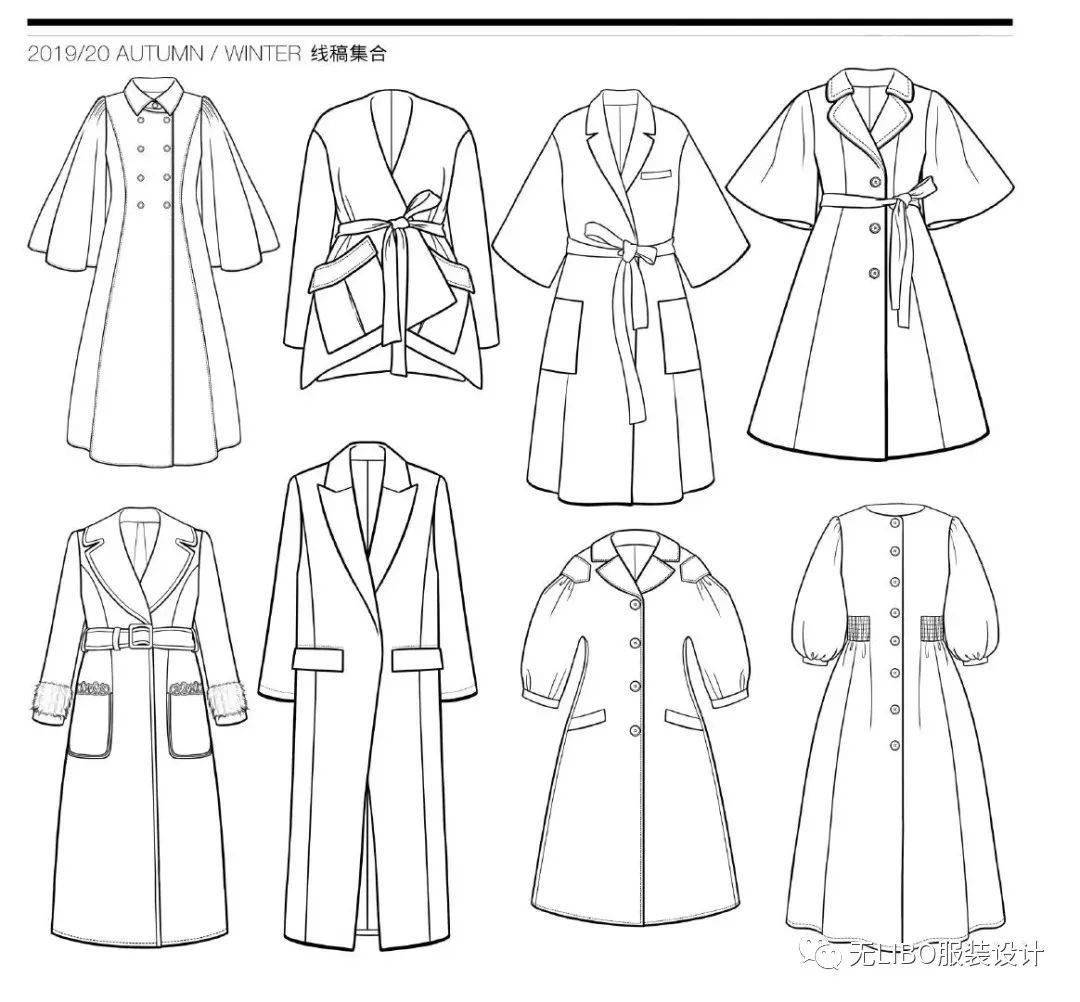 100 服装设计平面款式图线稿【精选】分享!(素材包免费分享)
