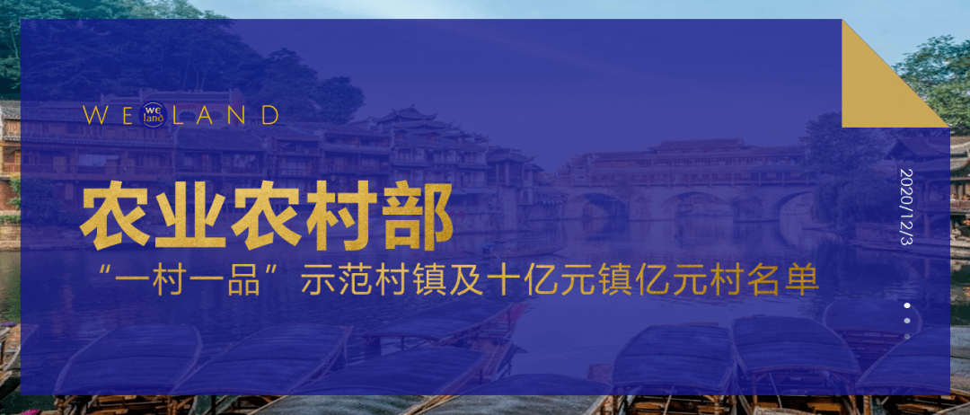 农业农村部 | "一村一品"示范村镇及十亿元镇亿元村