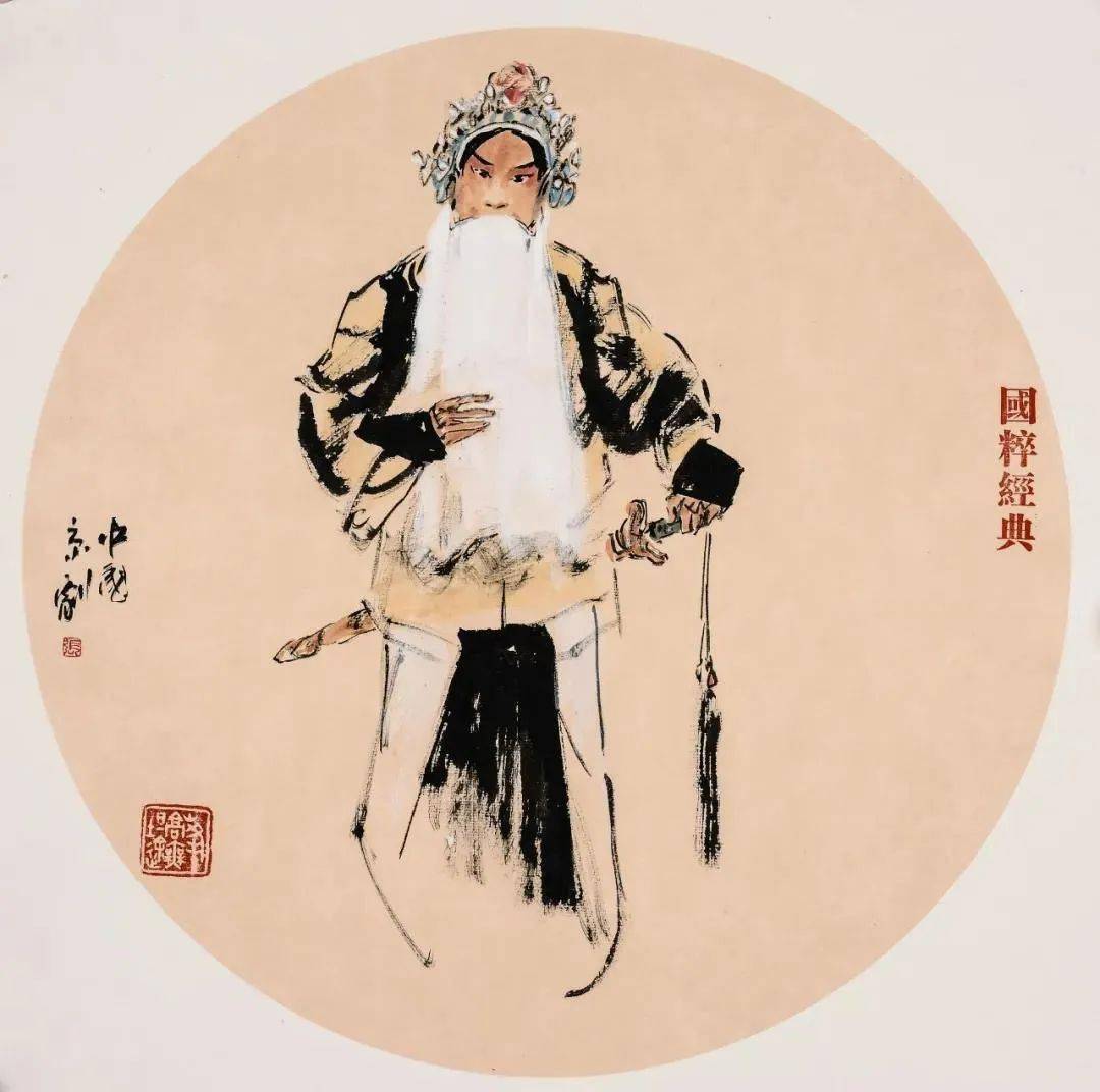 书画艺术1407期张青渠水墨京剧人物作品赏析
