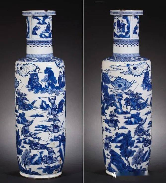 旧家蔵出　清国時代　大型 康熙青花瓷 逸品　陶器　置物 旧家蔵出 清国時代 大型 康熙青花瓷 逸品 陶器 置物