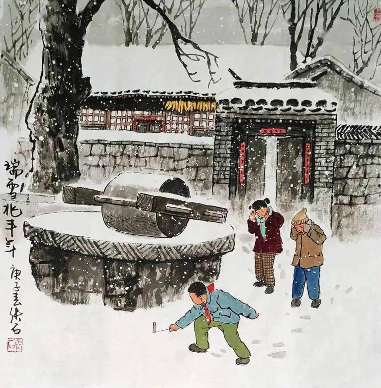 农村雪景