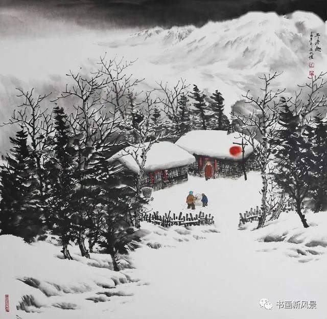 还有那踩在雪上嘎吱嘎吱的声音,欣赏四川画家吴大恺的这36幅雪景山水