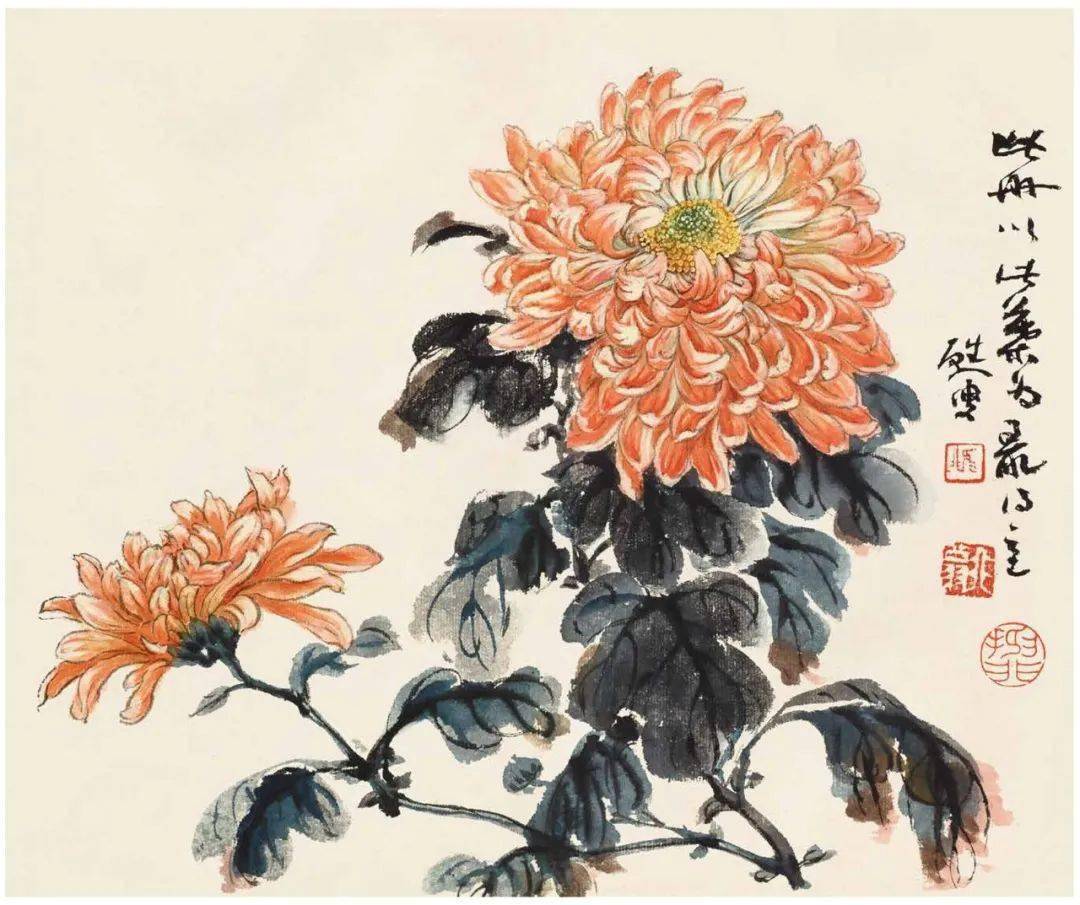 陆抑非课徒稿 菊花(十五之一)