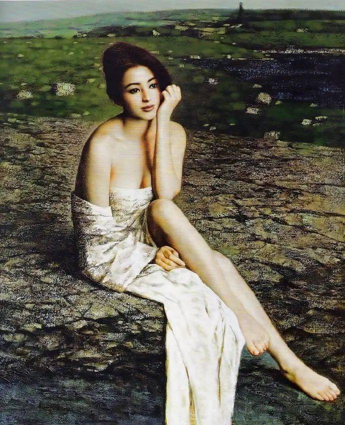 謝楚余 女性人物 油彩 手描き 70×100cm 最美最性感的模特是妻子_搜狐网