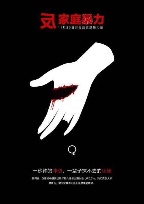 受害者被限制发声现状的海报 ▽