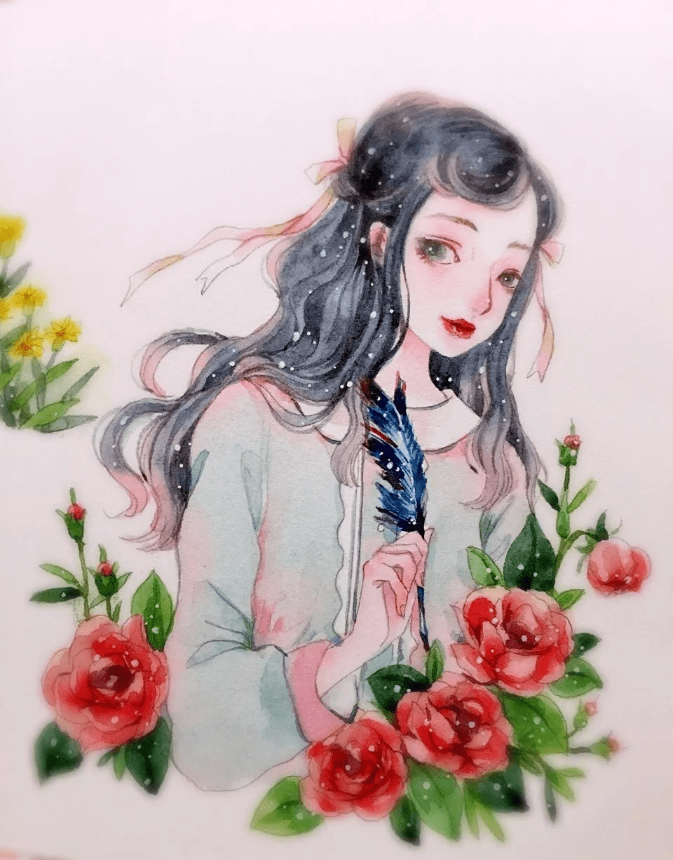 水彩人物 | 少女心爆棚的水彩插画,每一幅都想要!