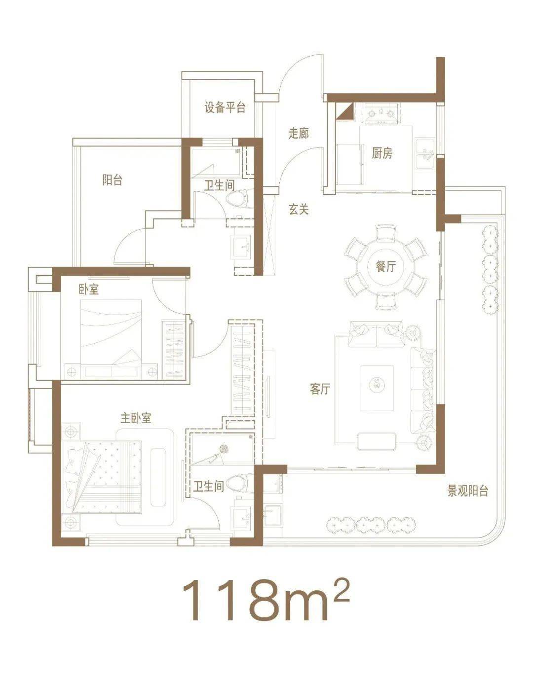 潮州万达城倾心打造的独一无二塔尖人居之所——建面约118㎡,148㎡