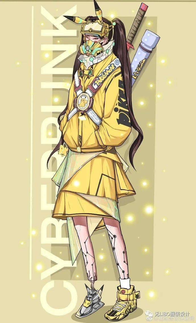 当宝可梦海贼王上身服装设计卡通风服装效果图