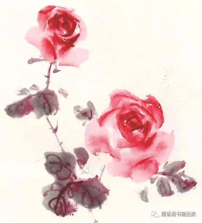 图文教程:月季花的写意与工笔画法
