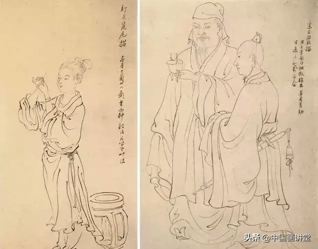 黄羲课徒画稿之"钉头鼠尾描""高古游丝描"