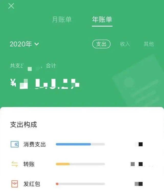 微信账户的收入,支出查看今年截至目前"我→支付→钱包→账单→统计