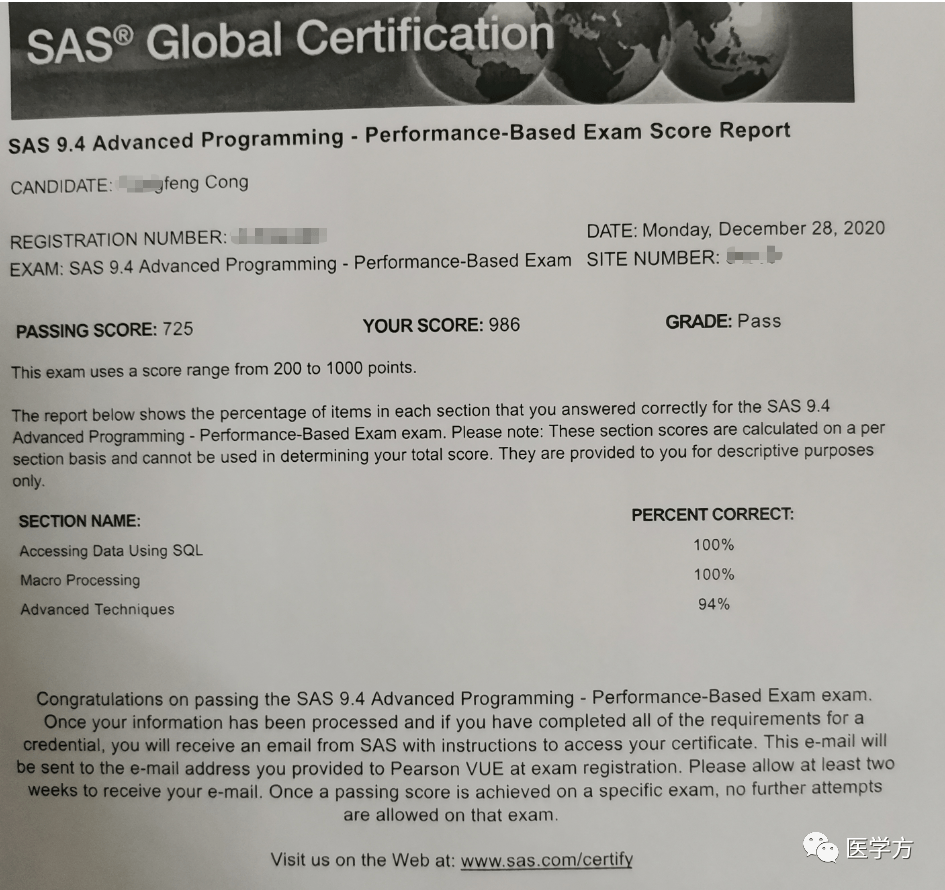 SAS Advanced全球认证986分--备考经验分享_考试