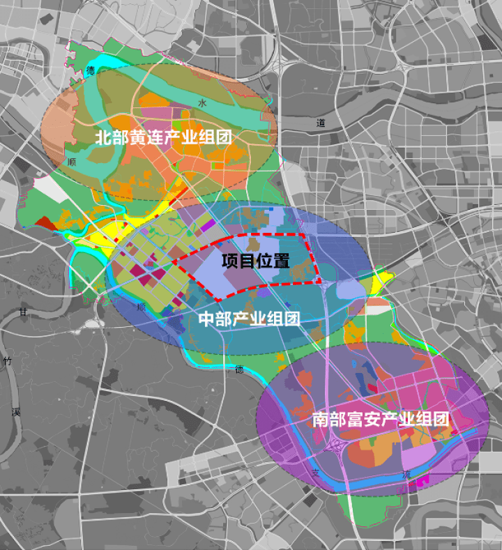 临近菊花湾大桥本次拟出让地块位于勒流北部南部富安产业组团可以分为