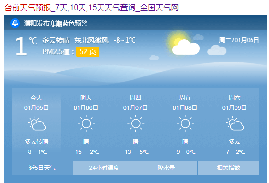 台前天气预报