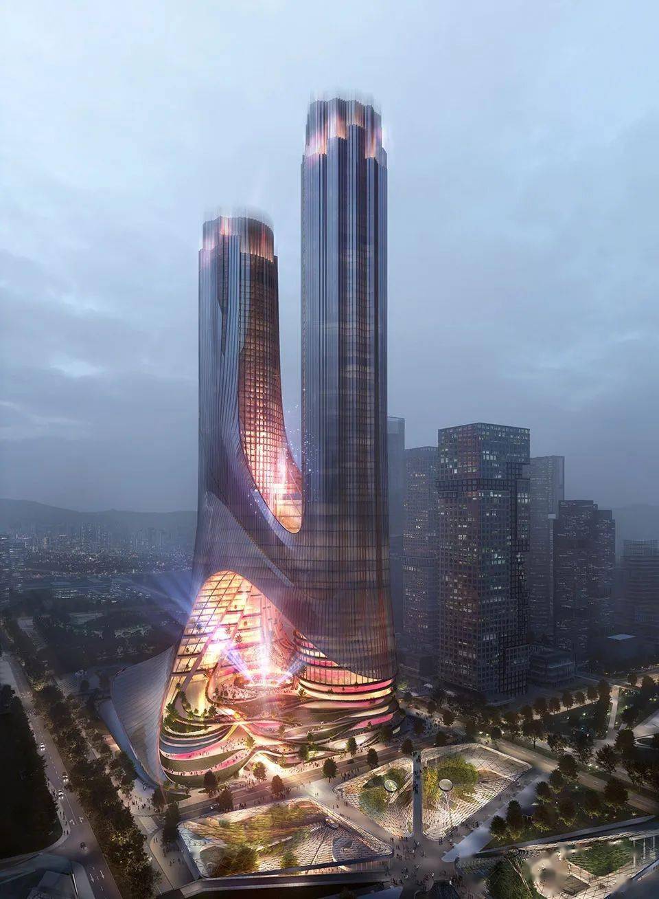 zaha hadid architects:深圳湾超级总部基地c塔竞赛优