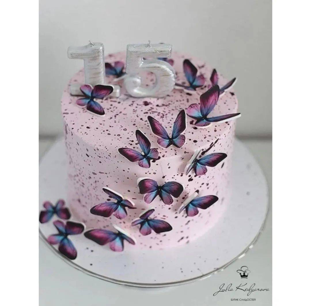 这么美的蛋糕，居然是打印的？糯米纸厉害了，原来蝴蝶蛋糕装饰这么简单_冷藏