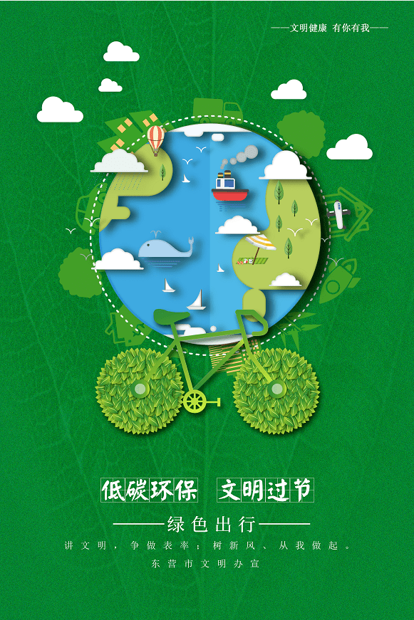 【公益海报】低碳环保 绿色出行