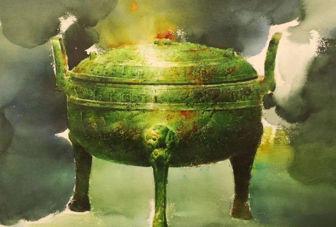 水彩画家——黄华兆作品欣赏(青铜器系列)