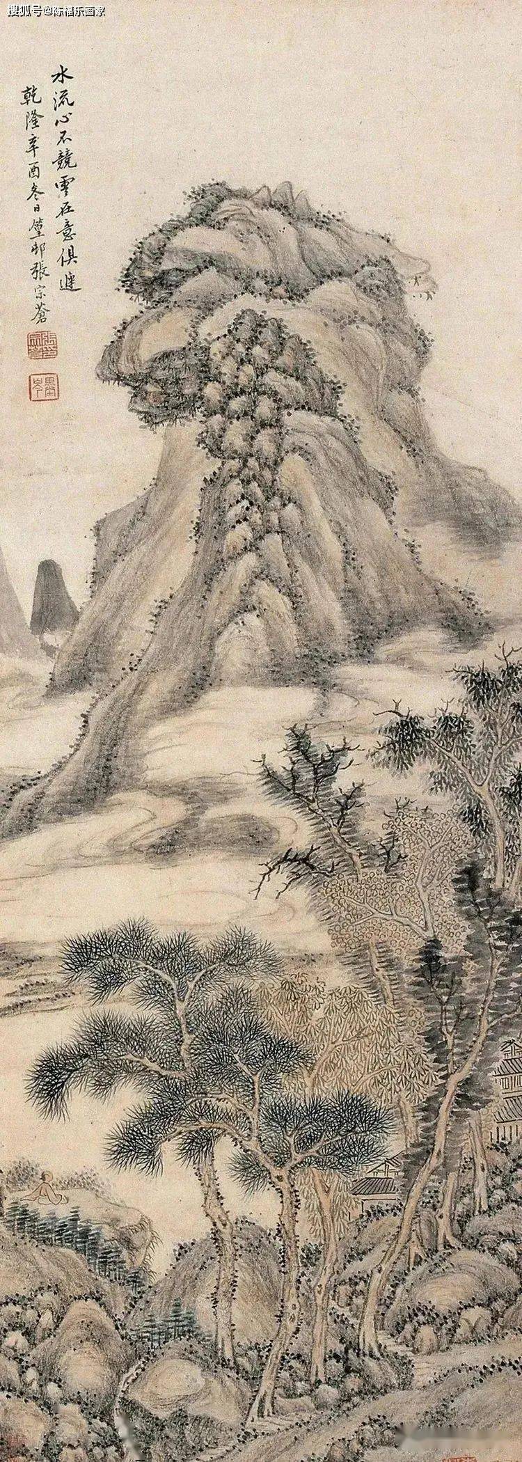 清代宫廷画家张宗苍山水画笔笔蕴含春的气息