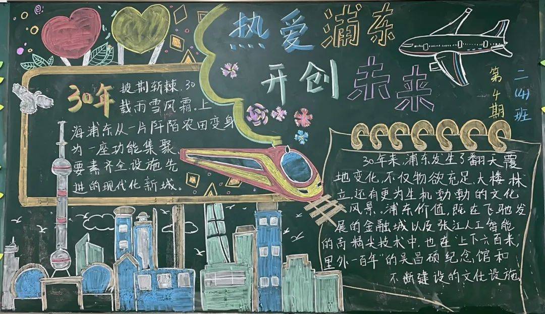 投票| 粉笔画出的大浦东,等你来pick!(小学组)_黑板报