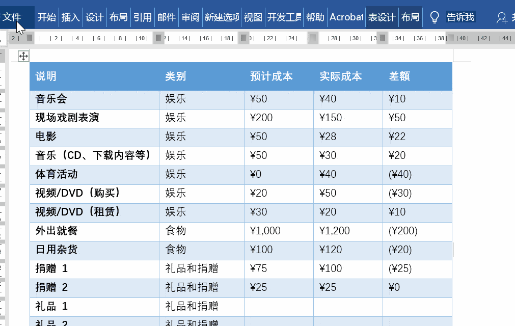 2,excel转为word表格
