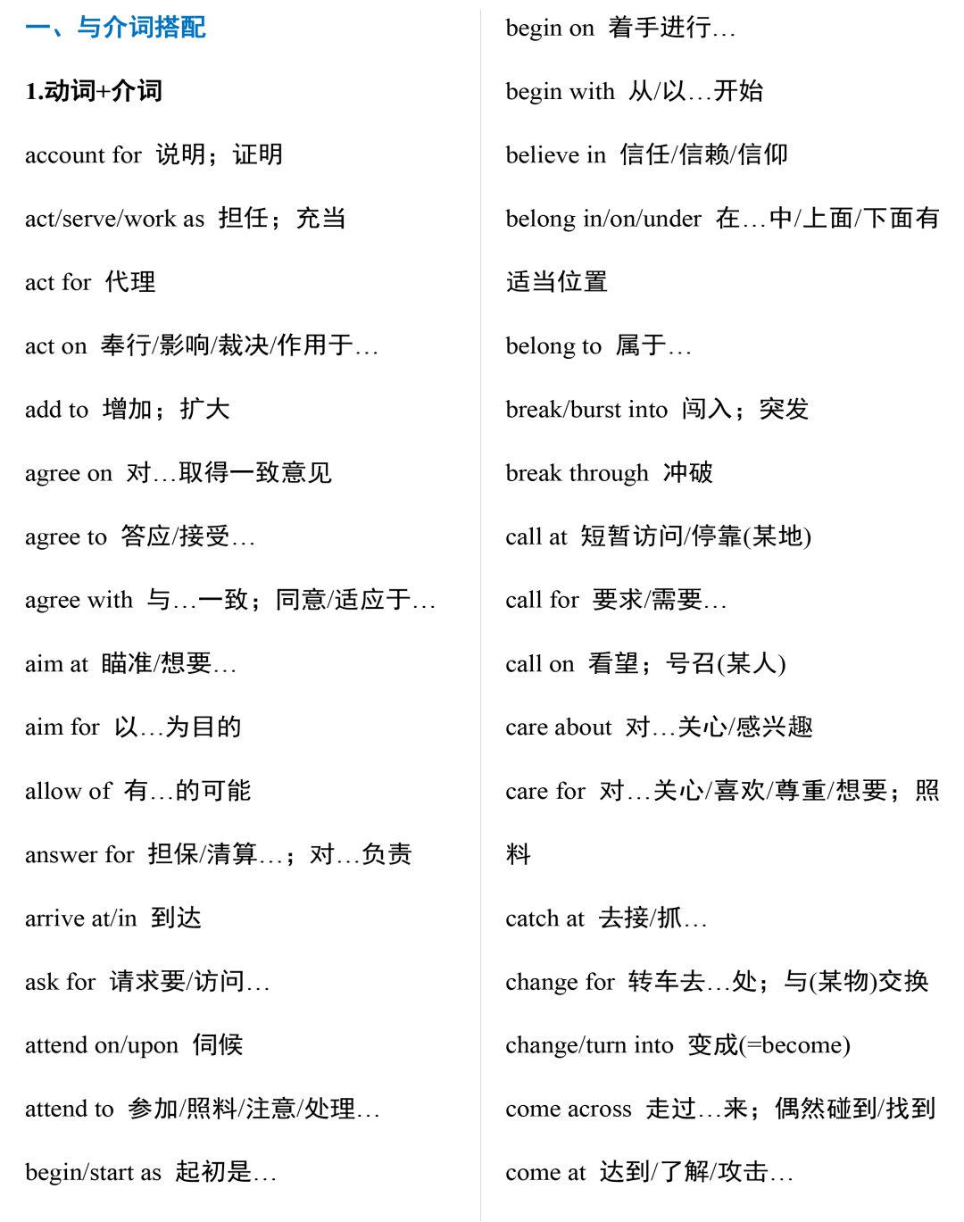 高考英语| 高中英语常考动词短语分类全汇总