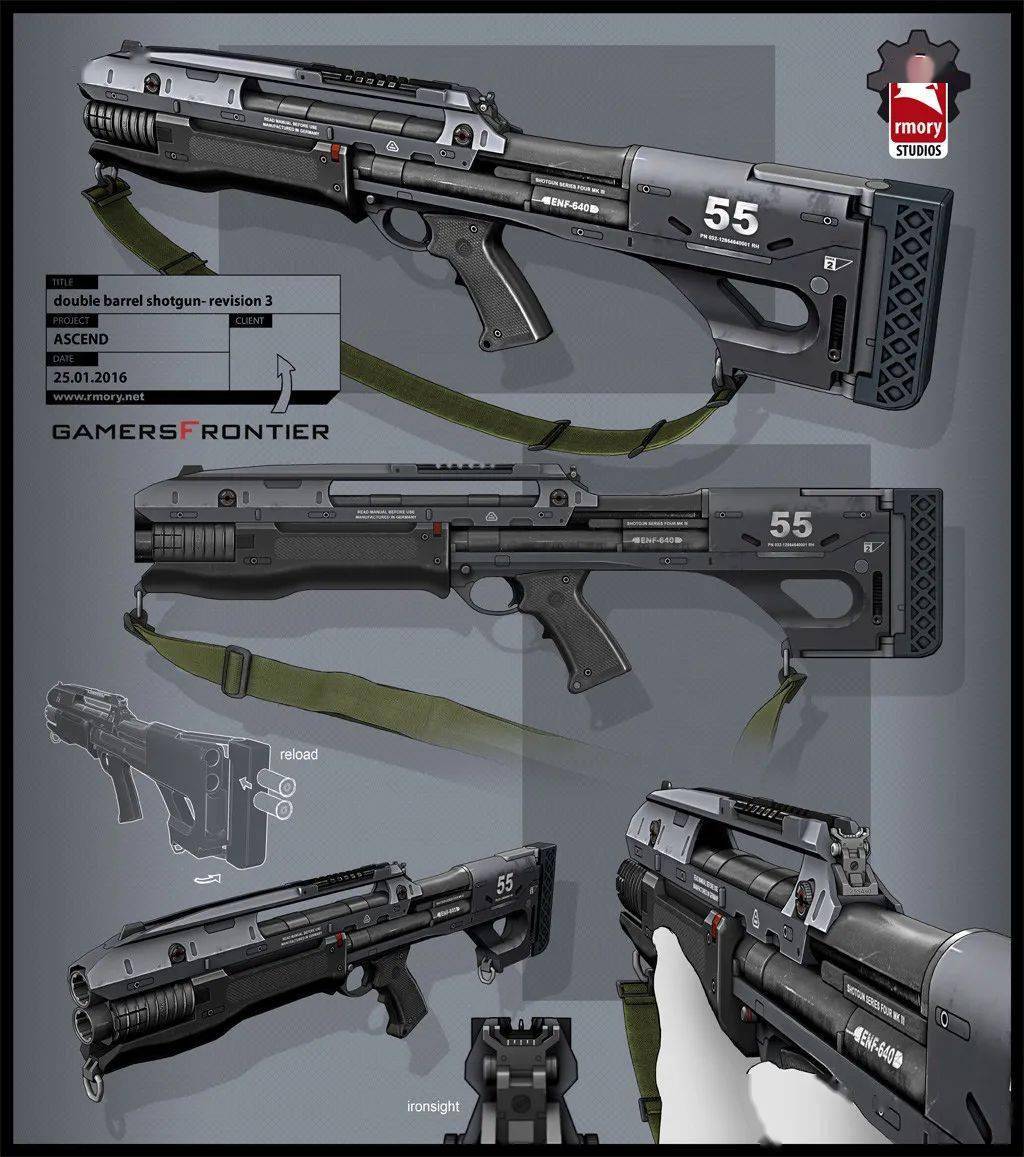 rmory studios工作室总监与武器顾问,并专精于枪械类型的武器概念创作