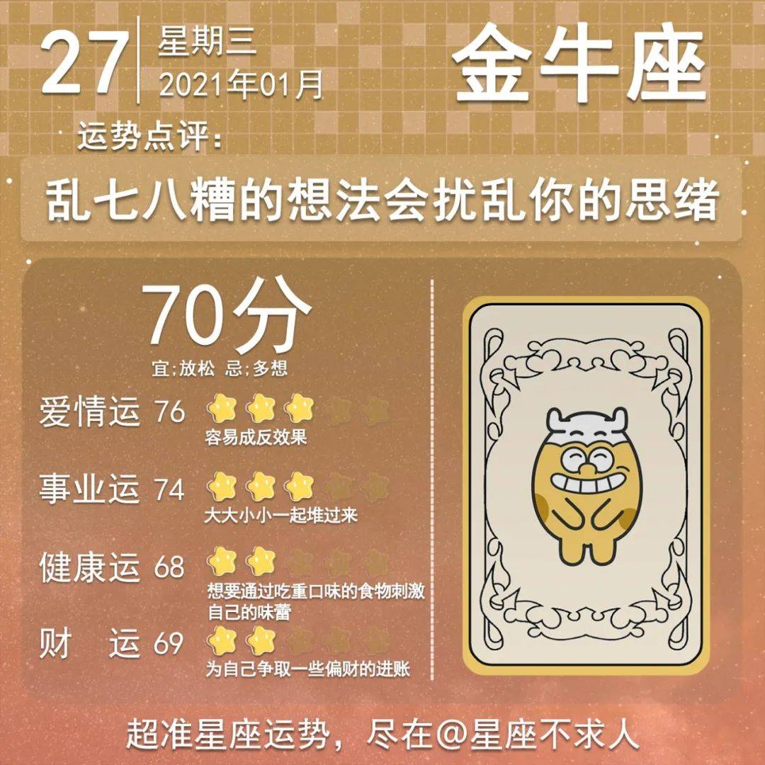 2021年1月27日星座运势