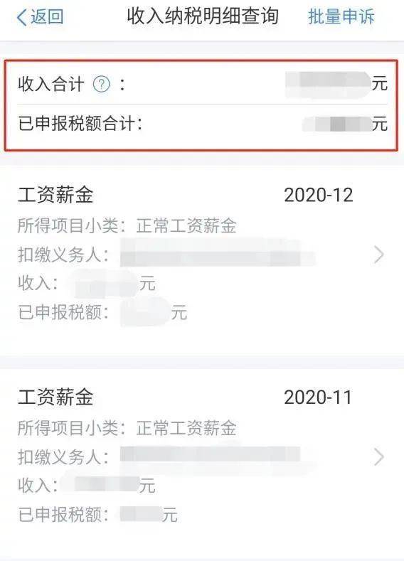 你的2020年度收入纳税情况如何?快查查明细清单