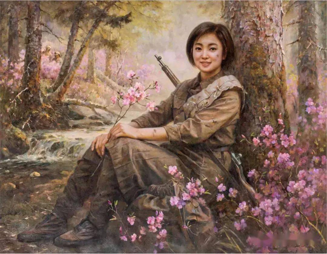 朝鲜油画穿过赤裸的风