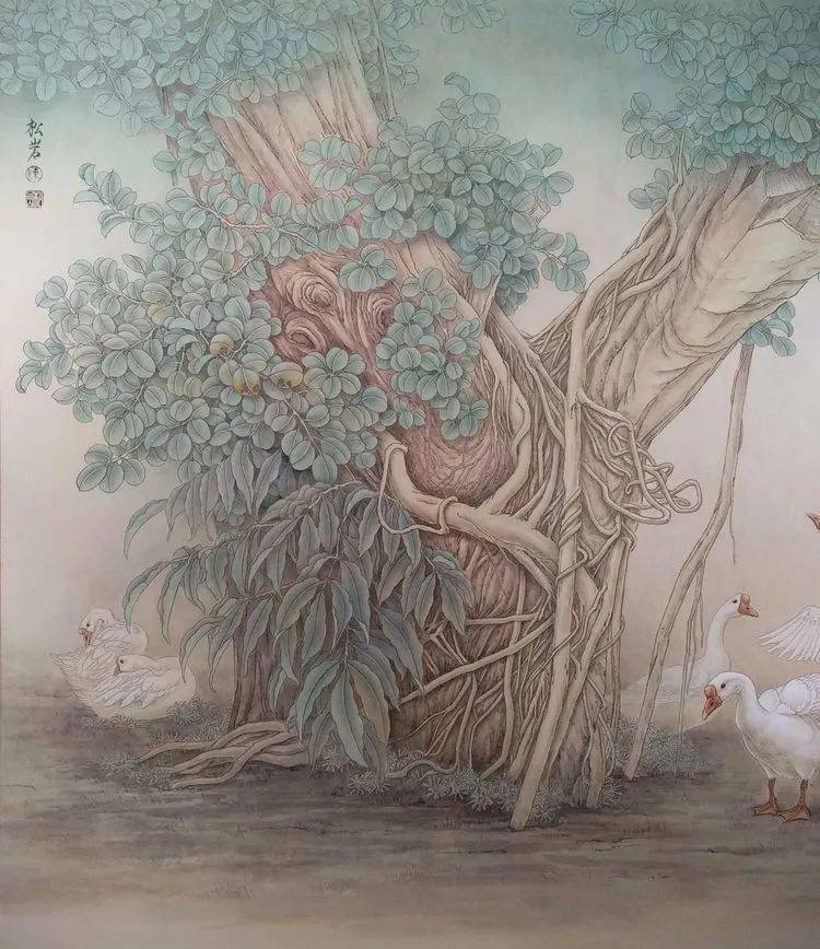 陈松岩教授工笔白孔雀牡丹技法班2月21日开课