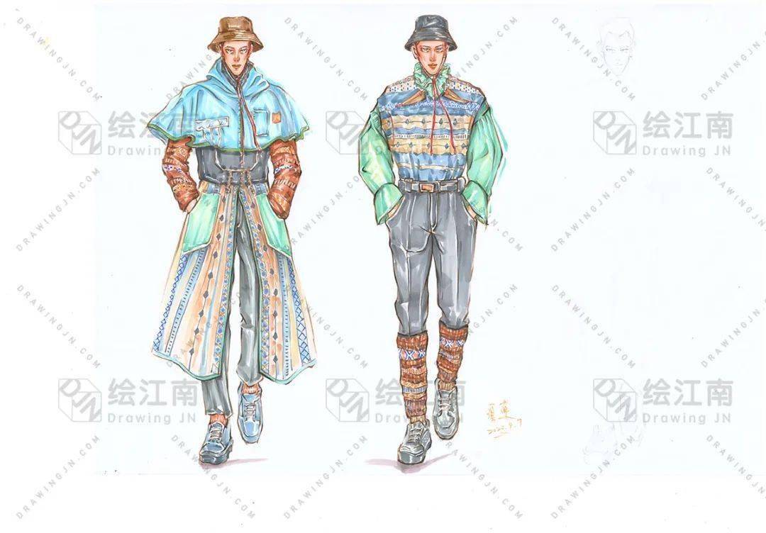 前辈足迹 | 绘江南2020学年服装设计手绘作业展示