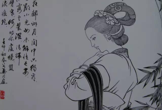 国画白描美女人物欣赏,收藏临摹!