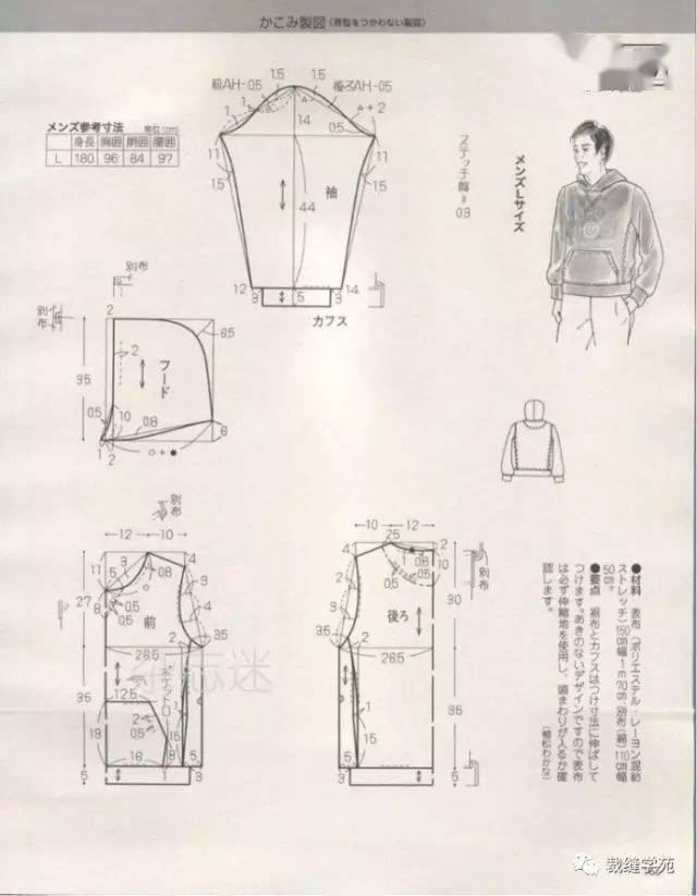 男士卫衣裁剪图集总有一组数据适合你家男人