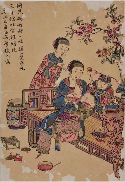 《慈母哺乳闺门画(套版,清代·光绪辛丑年(1901,上海小校场 古吴梦