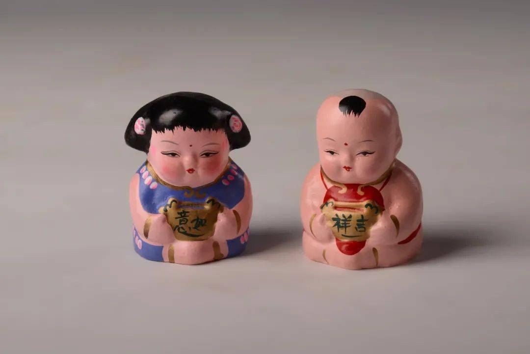 泥人阿福 江苏无锡惠山 泥塑彩绘 长/宽/高4.5*3.5*6cm