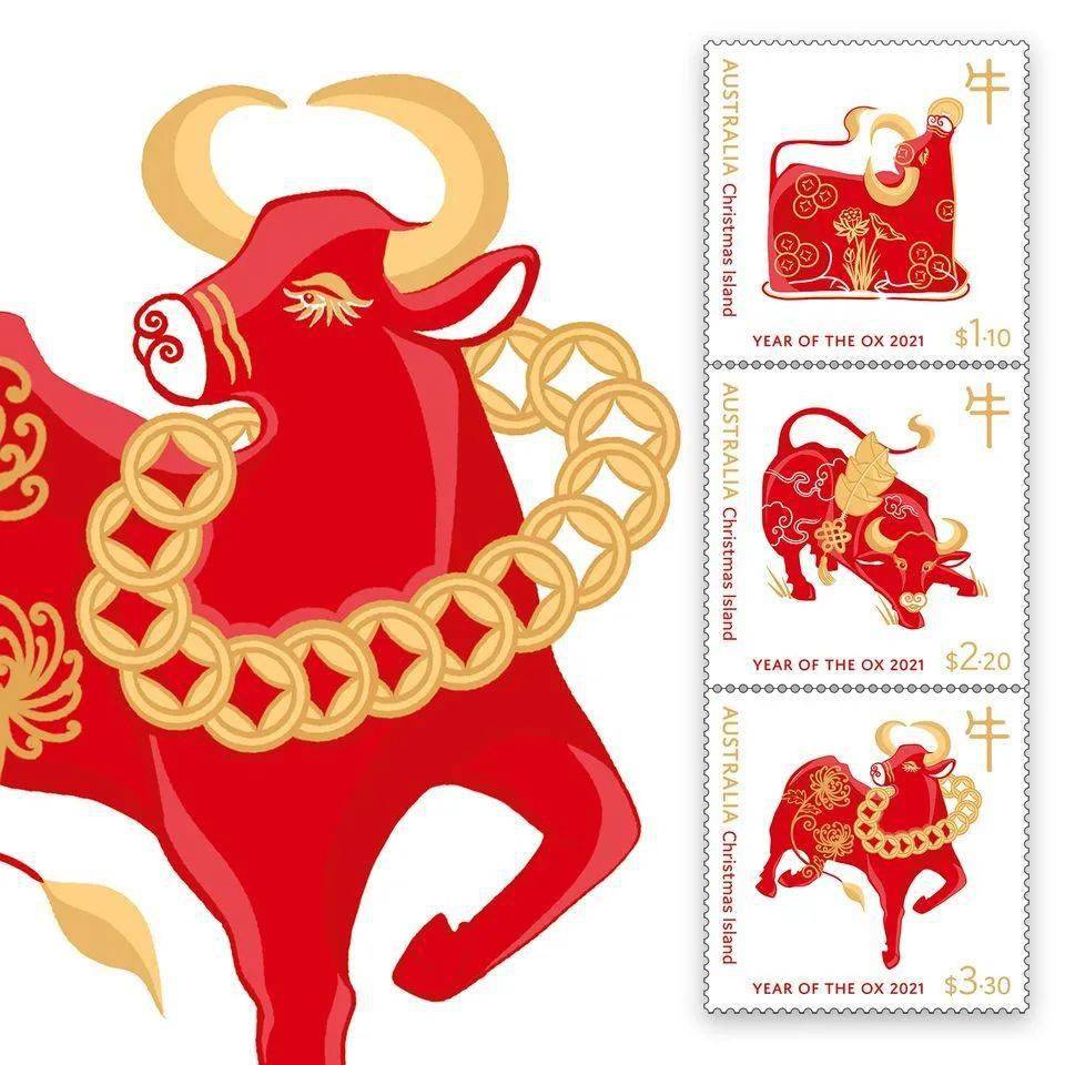 列支敦士登公国邮政发行的牛年邮票
