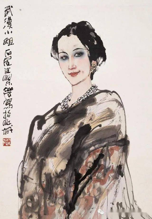 中国水墨人物画的领军人物梁岩水墨美女作品欣赏