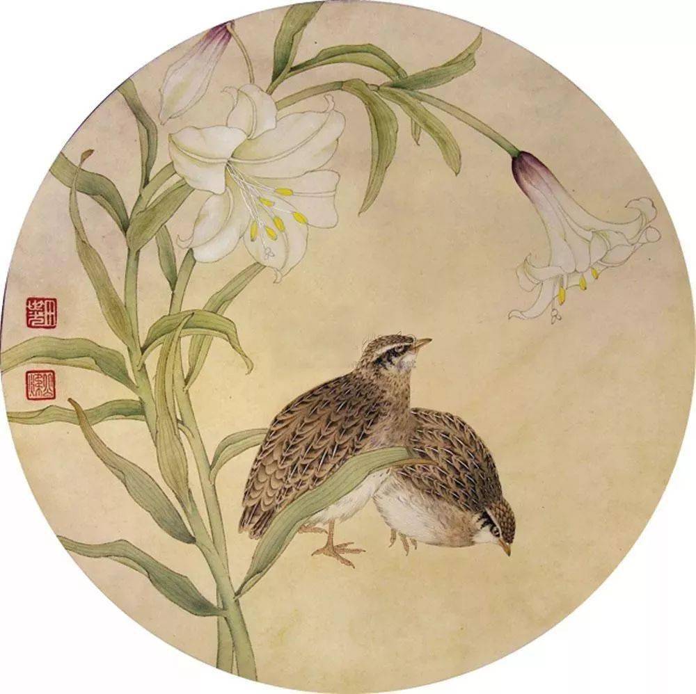 平安喜乐国画中的鹌鹑85幅