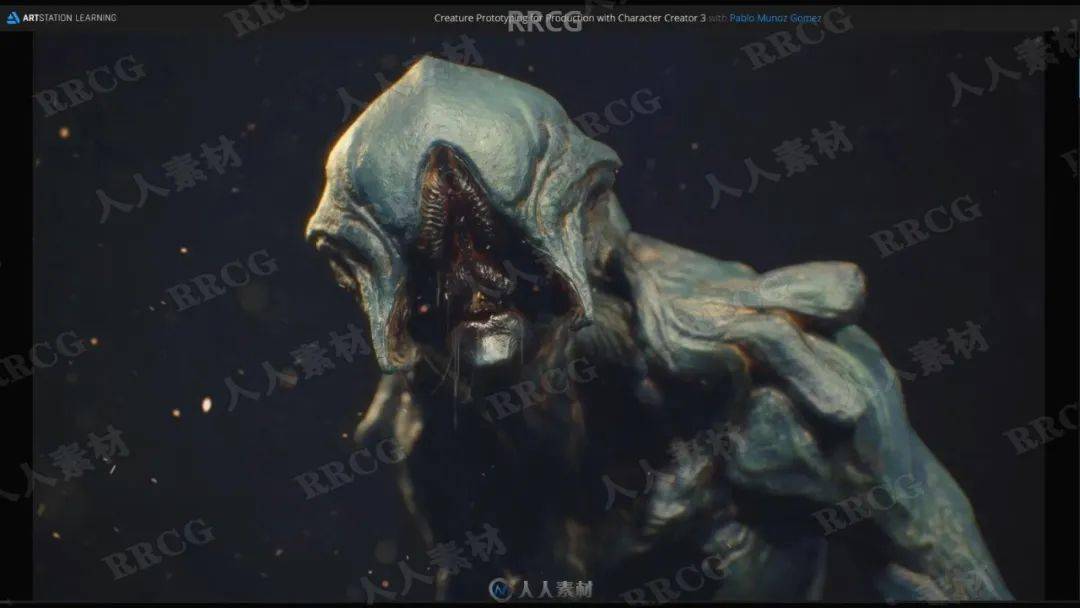 zbrush恐怖异形完整实例制作流程视频教程_人人