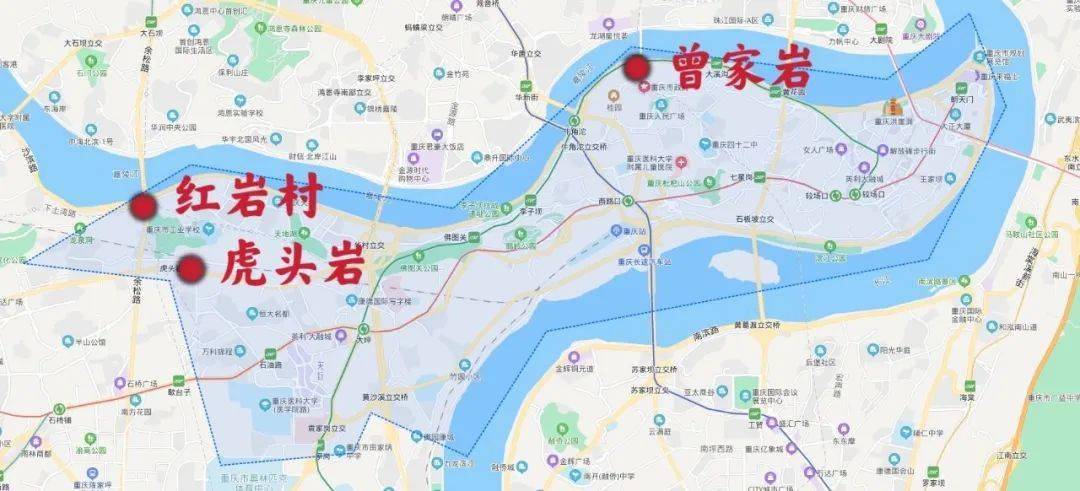 23平方公里的土地,位于重庆市的母城 渝中区,包括了以 红岩村