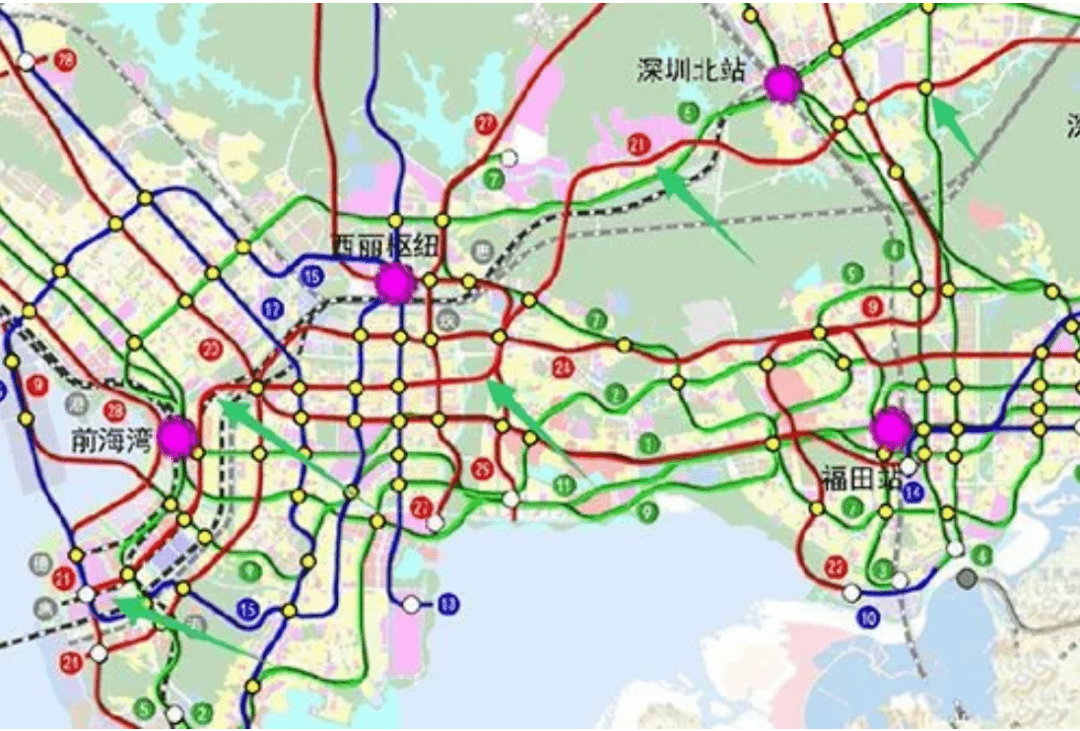 网曝深圳地铁五期规划,15,21,22等7条线纳入