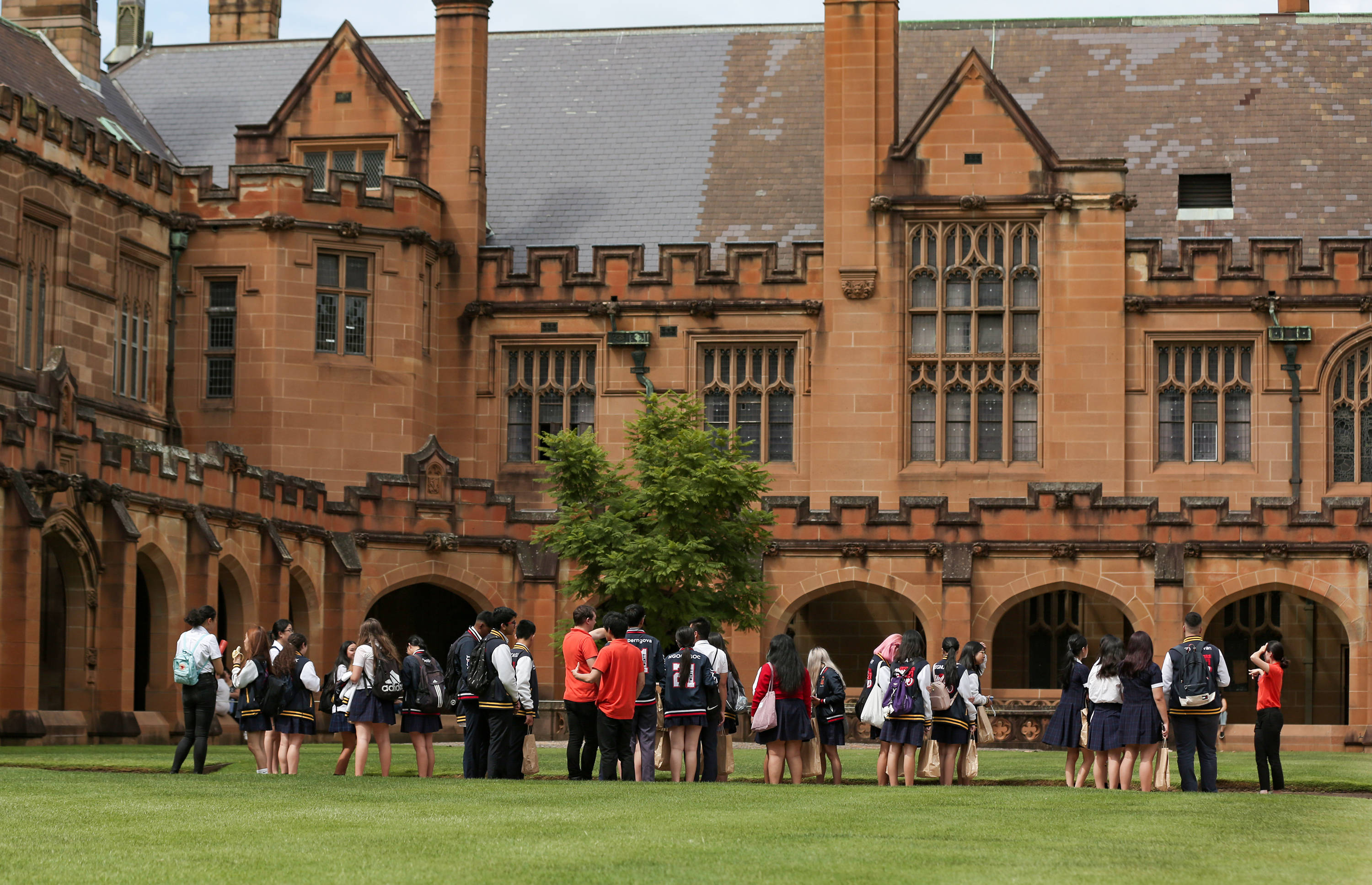 这是3月11日在澳大利亚悉尼大学的校园中拍摄的学生.