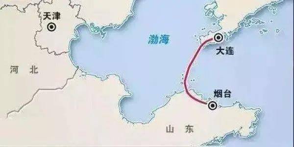 其构想是:利用渤海海峡的地理条件,从山东蓬莱经长山列岛至辽宁旅顺