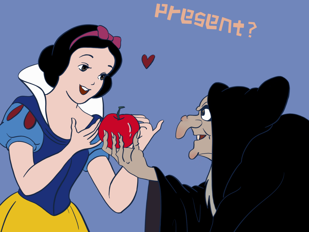 一天巫婆给白雪公主送了一个毒苹果