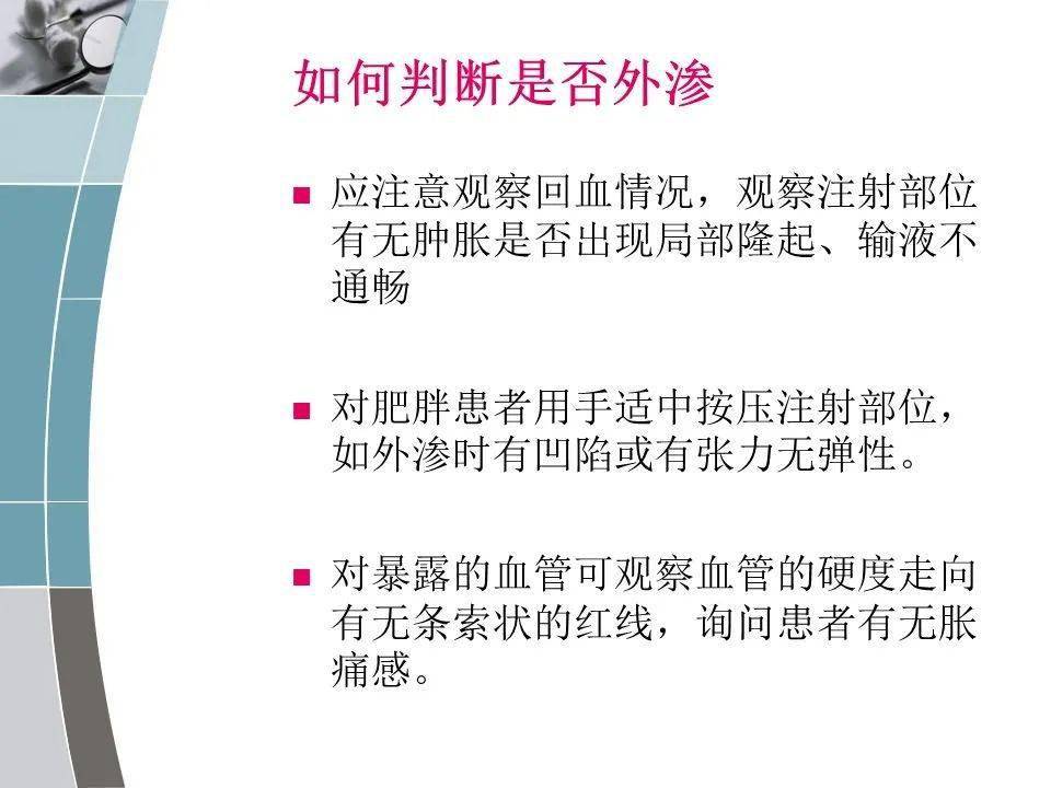 ppt:临床常用药液外渗的护理