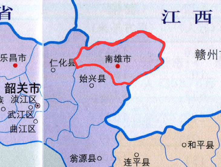 广东一个49万人口小县,被江西三面包围,古名雄州